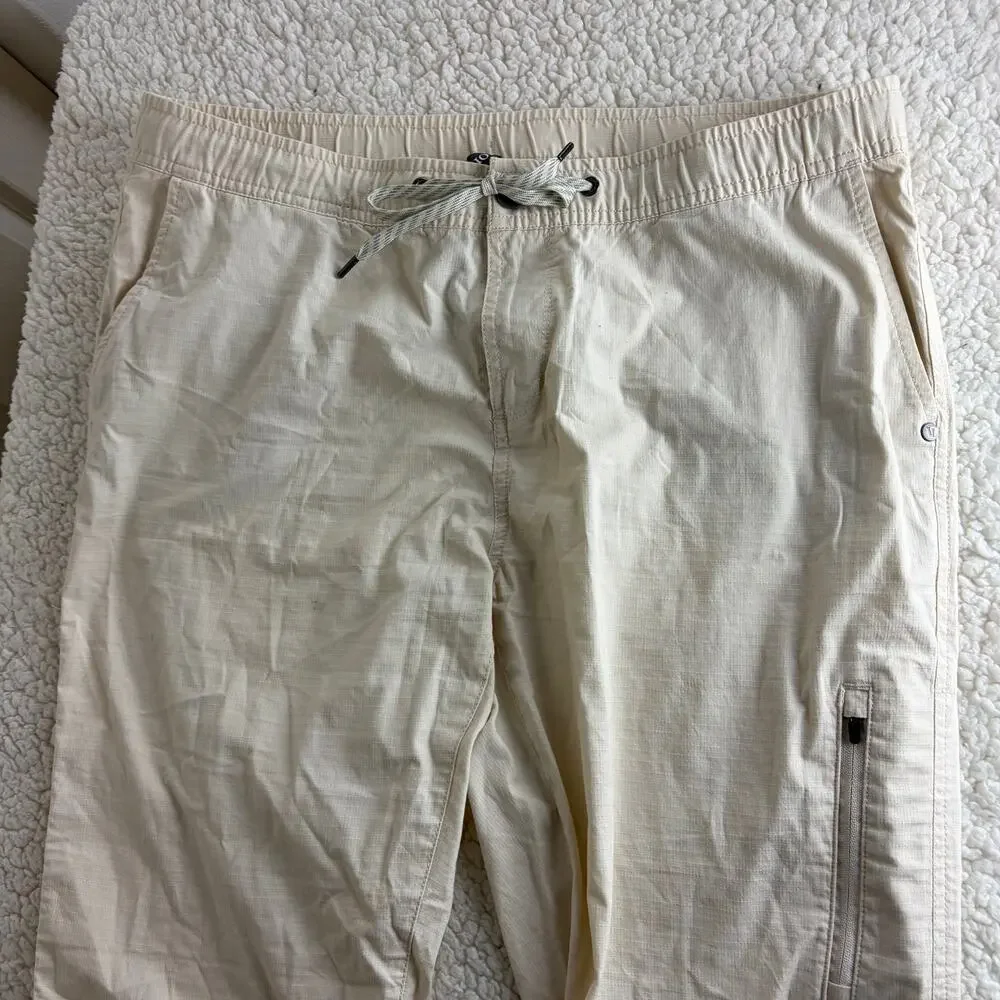 VUORI Womens Ripstop Pants Size XL Cream Cargo Pocket Drawstring VW401 - Picture 6 of 10